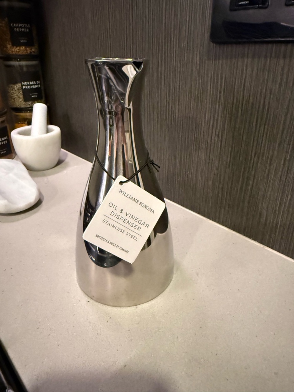 Williams Sonoma Stainless Steel Oil Dispenser - Brand New